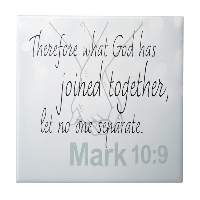 Carreau Mark 10:9 Bible de mariage Verse (Devant)
