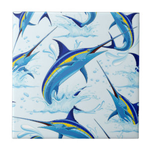 Carreau Marlin Bleu Jaillissant de l'Océan