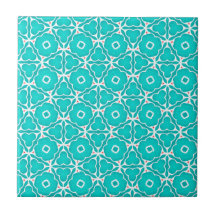 Carreau marocain floral sarcelle