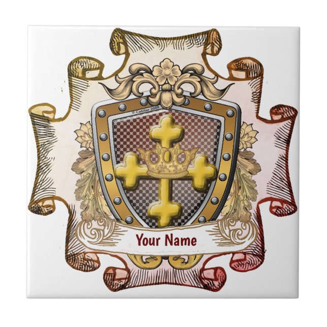Carreau Marque du nom de famille de la crête (Devant)