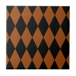 Carreau Marron Noir Harlequin Diamants Damier Design