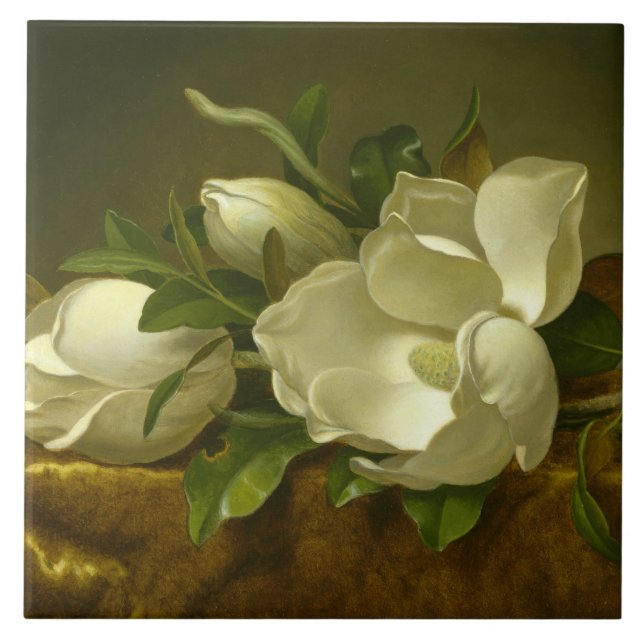 Carreau Martin Johnson Heade - Magnolias sur Gold Velvet (Devant)