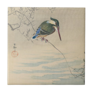 Carreau Martin-pêcheur par Ohara Koson