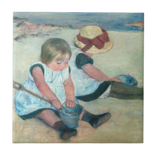 Carreau Mary Cassatt - Enfants jouant sur la plage