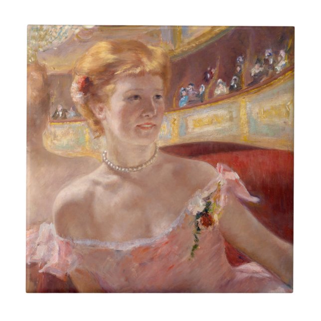 Carreau Mary Cassatt - Femme avec collier de perle dans un (Devant)