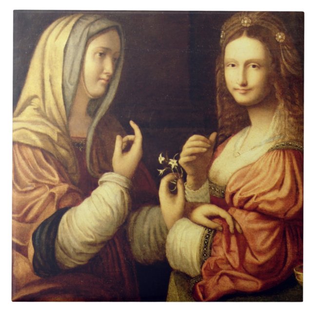 Carreau Mary et Martha (huile sur le panneau) (Devant)