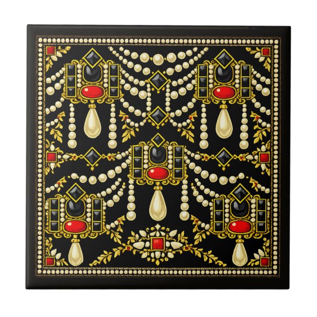 Carreau Mary Queen of Scots Jewells Inspired Design  (Devant)