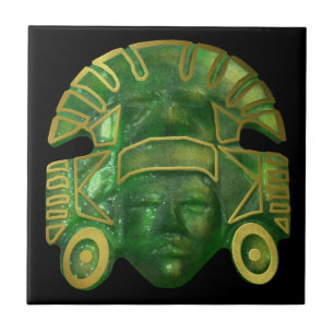 Carreau Masque aztèque antique de Sun