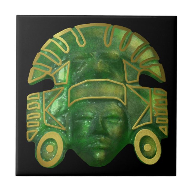 Carreau Masque aztèque antique de Sun (Devant)
