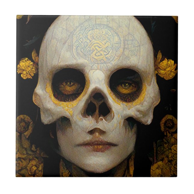 Carreau Masque de mort Imaginaire Sci-Fi Art (Devant)