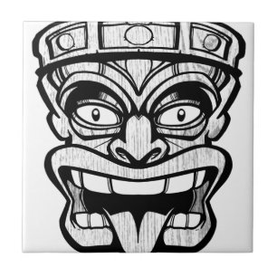 Carreau masque tiki art hawaïen