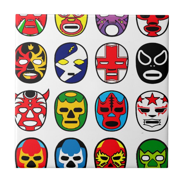 Carreau Masques de lutte mexicains de Lucha Libre Luchador (Devant)