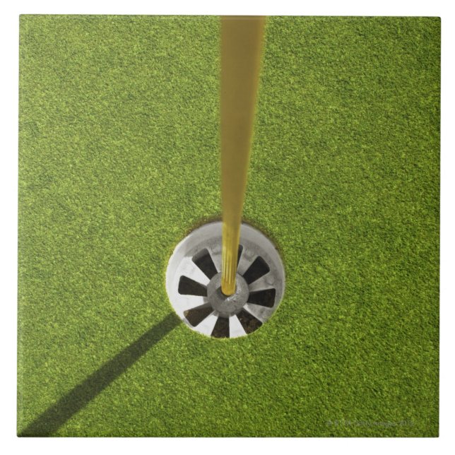 Carreau Mât de drapeau et trou jaunes de golf (Devant)