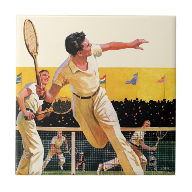 Carreau Match de tennis de doubles (Devant)