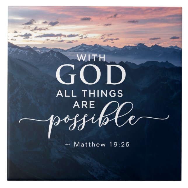 Carreau Matthieu 19:26 Avec Dieu Toutes les choses sont po (Devant)