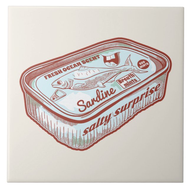Carreau Mauvaise haleine drôle Sardines en étain (Devant)