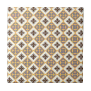Carreau Mauve floral marocain d'abricot de motif de tuile