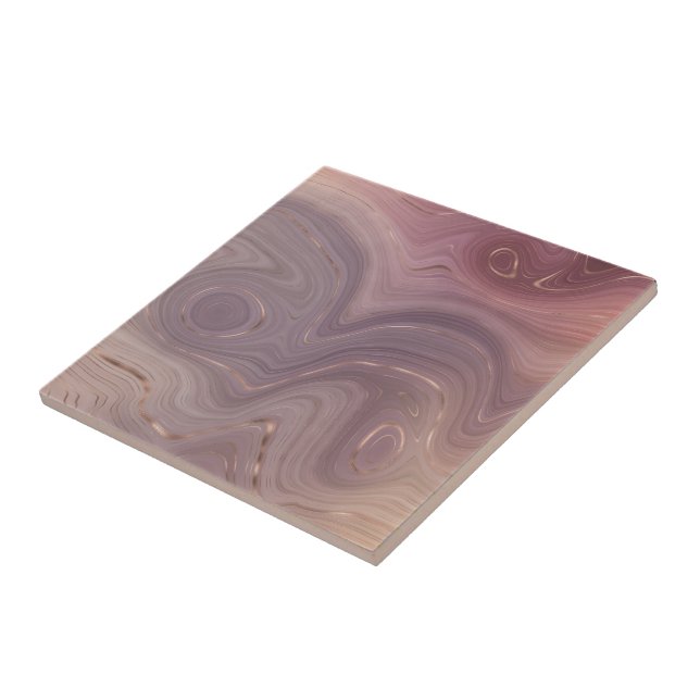 Carreau Mauve Strata | Dusty Rose et Rose Gold Agate (Côté)