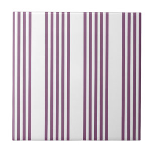 Carreau Mauve violet blanc cinq bandes motif