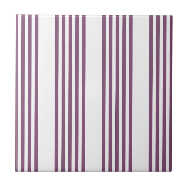 Carreau Mauve violet blanc cinq bandes motif (Devant)