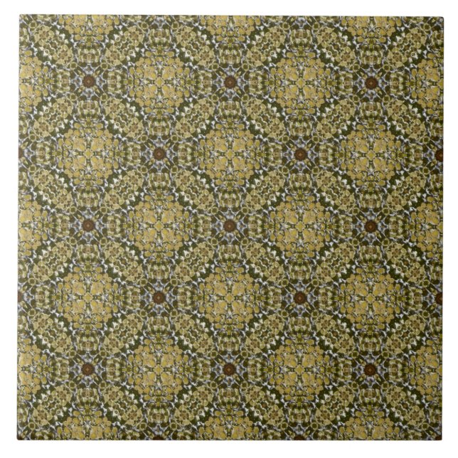 Carreau Médaille du Knit jaune or Motif (Devant)