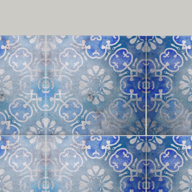 Carreau Médaillon de Mosaïque Bleue Revêtu De Pierre (Créateur téléchargé)