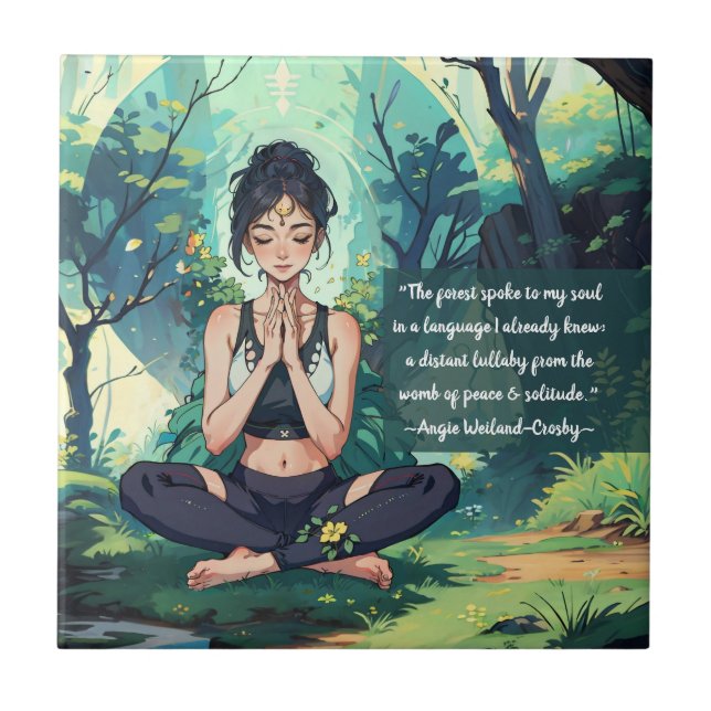 Carreau Méditation du Yoga de Forêt Naturelle Reiki Master (Devant)