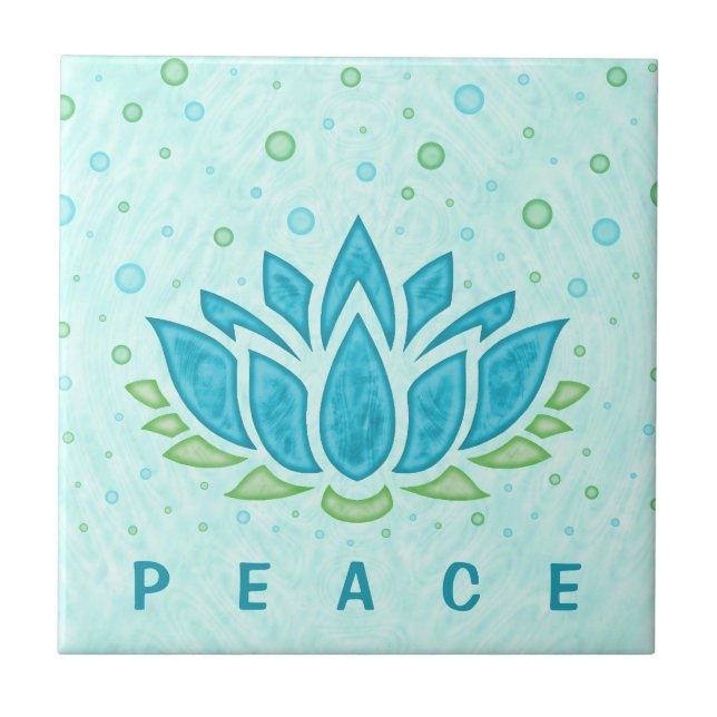Carreau Méditation Yoga Lotus Flower Zen| Modèle de texte (Devant)