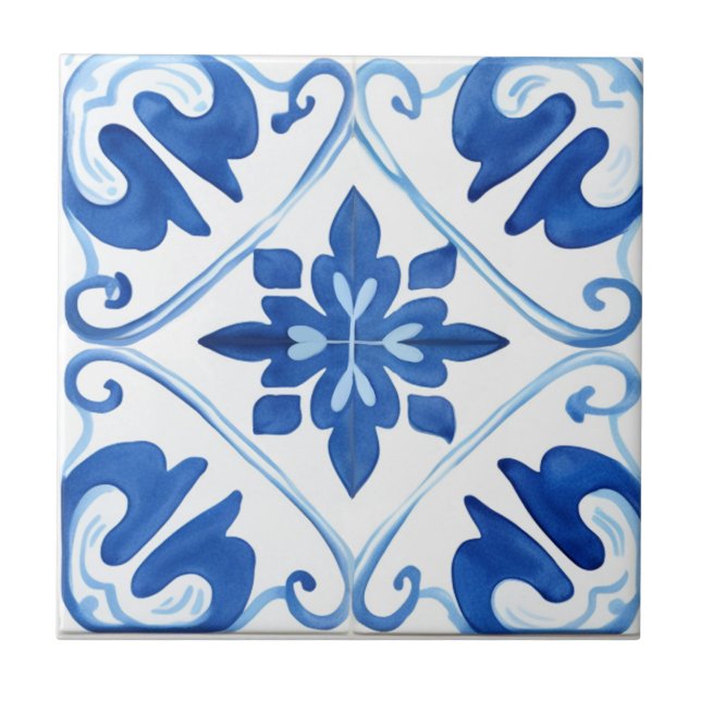 Carreau Méditerranée bleue (Devant)