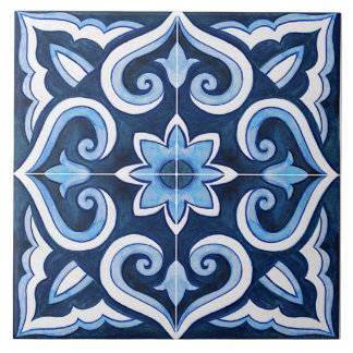 Carreau Méditerranéen Bleu Et Blanc