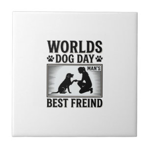 Carreau Meilleur Ami de l'Homme Jour de Chien Vintage