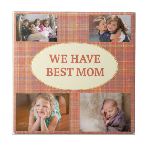 Carreau Meilleur Cadeau Tartan pour Maman