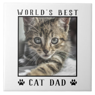 Carreau Meilleur Chat Papa Empreintes de pattes du monde C