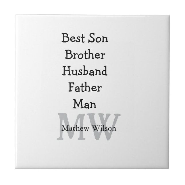 Carreau Meilleur homme fils mari papa cite ajouter un nom  (Devant)