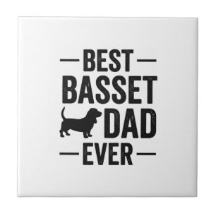 Carreau Meilleur Papa Basset Ever Vintage Gravure T-Shirt 