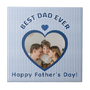 Carreau Meilleur Papa Ever Carte Photo Coeur Modèle Minima