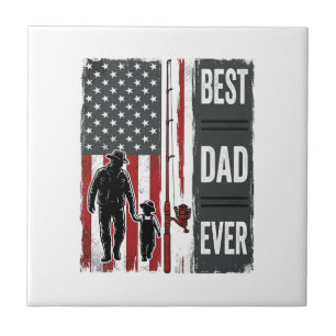 Carreau Meilleur Papa Jamais Drapeau de Pêche Design Vecto