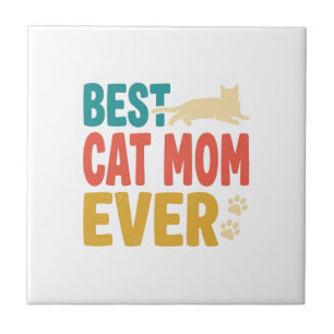 Carreau Meilleure Maman de Chat Vintage Design de Amateur
