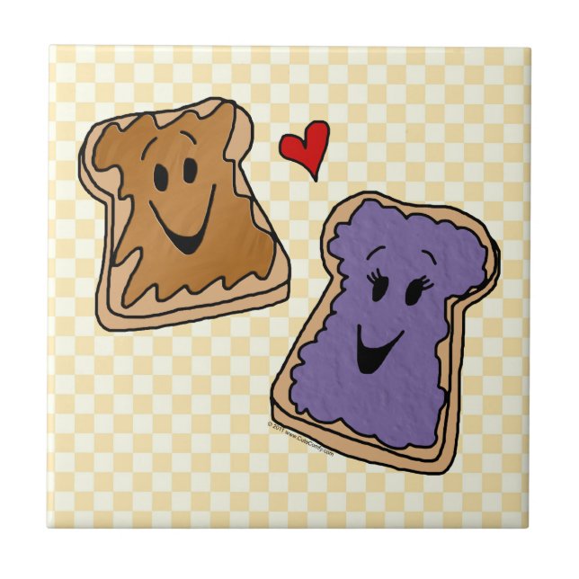 Carreau Meilleurs amis mignons de beurre et de gelée (Devant)