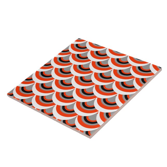 Carreau Mélange noir gris orange Motif géométrique moderne (Côté)
