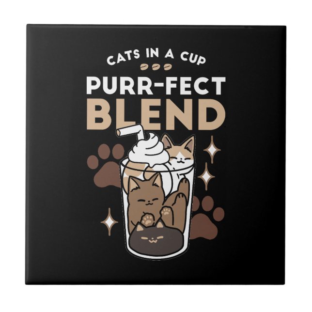 Carreau Mélange Purr-Fect : Conception de café pour le caf (Devant)