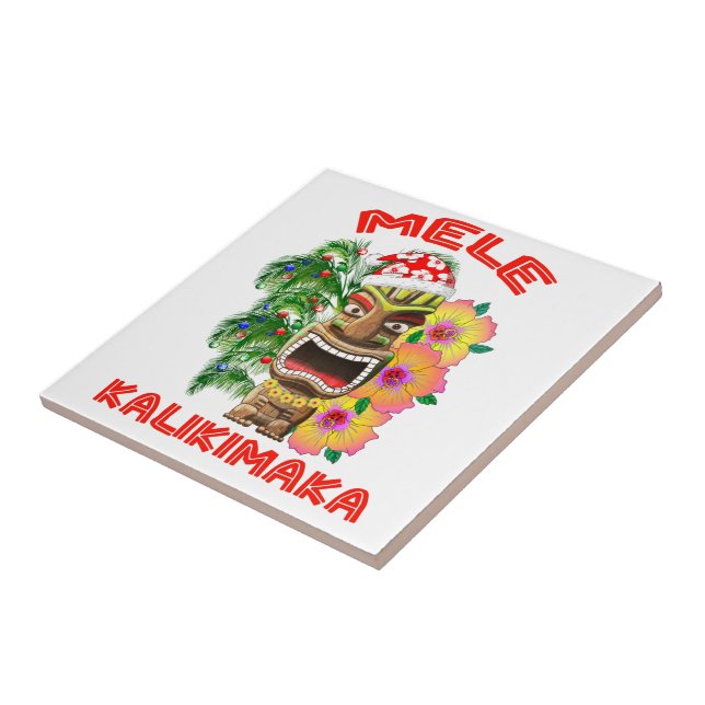 Carreau Mele Kalikimaka le père noël Tiki (Côté)