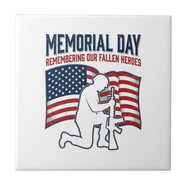 Carreau Memorial Day Fallen Heroes Patriotic Soldier Shirt (Devant)