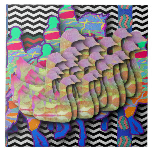 Carreau Ménagerie de canards équins et animaux sauvages