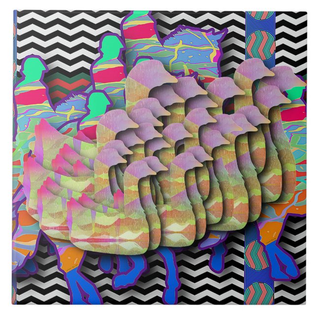 Carreau Ménagerie de canards équins et animaux sauvages (Devant)