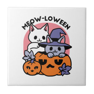 Carreau Meow-Loween - Cute Halloween Conception Chat