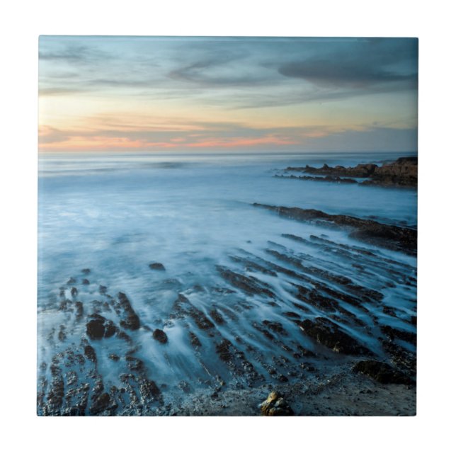 Carreau Mer bleue au coucher du soleil, Californie (Devant)