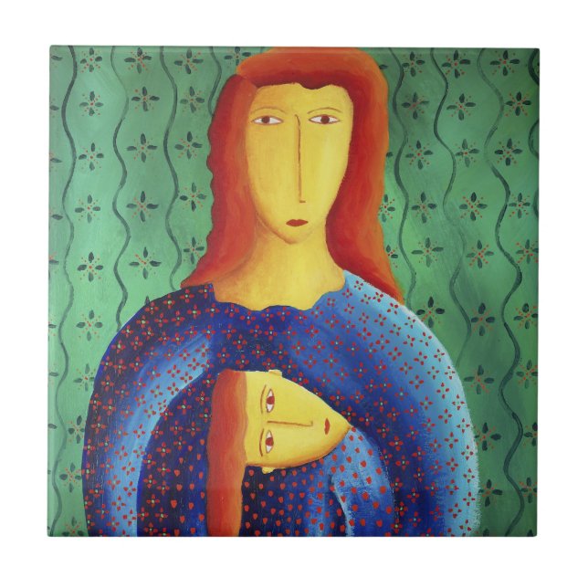 Carreau Mère Et Fille Art Contemporain Peinture (Devant)