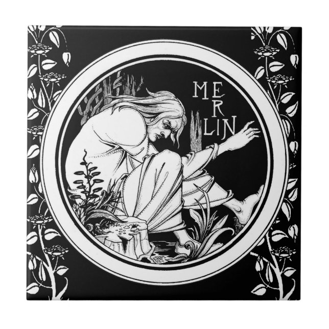 Carreau Merlin imaginaire Art Nouveau (Devant)