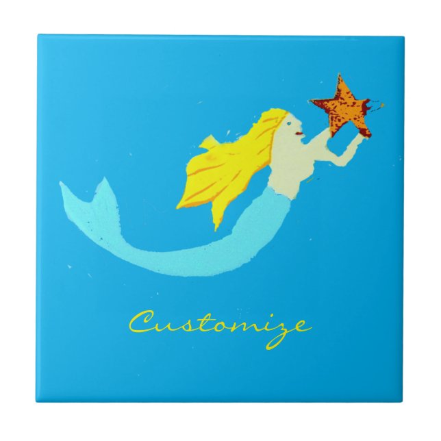 Carreau Mermaid à la belle blonde avec Star Thunder_Cove (Devant)